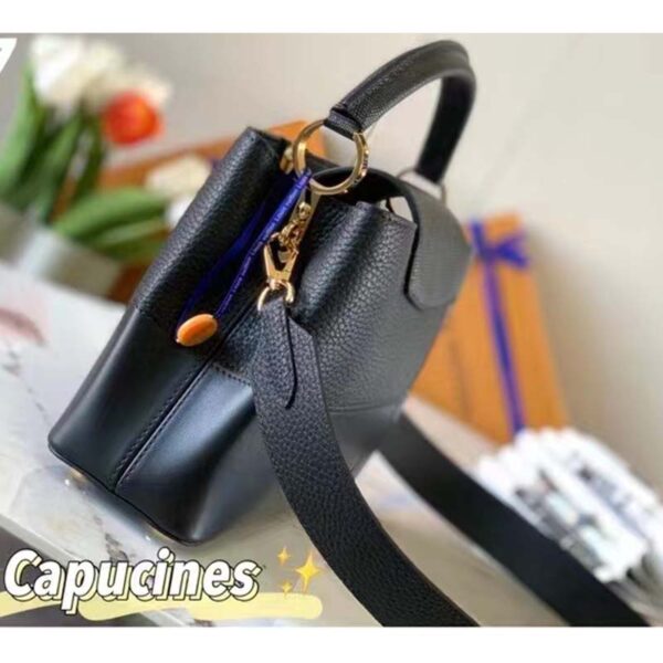 Louis Vuitton Women Capucines BB Handbag Noir Taurillon Calfskin Karung Leather - Image 4