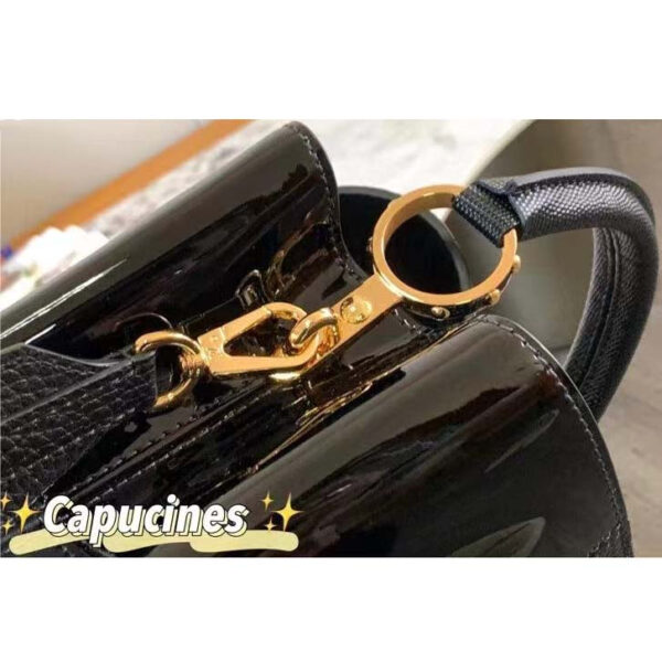 Louis Vuitton Women Capucines BB Handbag Noir Taurillon Calfskin Karung Leather - Image 10