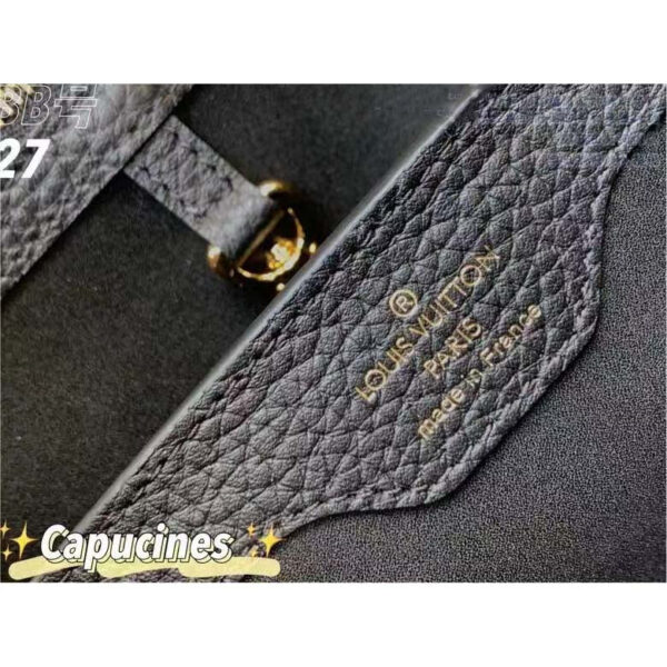 Louis Vuitton Women Capucines BB Handbag Noir Taurillon Calfskin Karung Leather - Image 11
