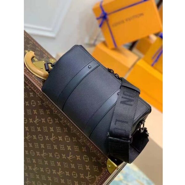 Louis Vuitton Unisex City Keepall Bag Black Aerogram Grained Calf Leather - Image 3