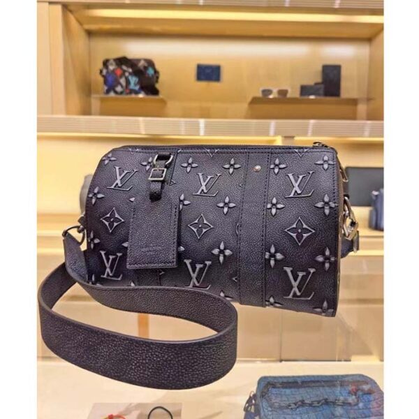 Louis Vuitton Unisex City Keepall Bag Black Charcoal Cowhide Leather - Image 2