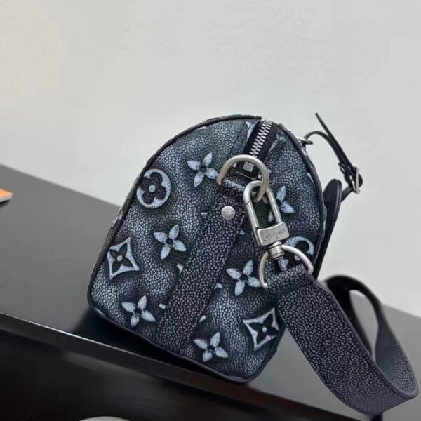 Louis Vuitton Unisex City Keepall Bag Black Charcoal Cowhide Leather - Image 7