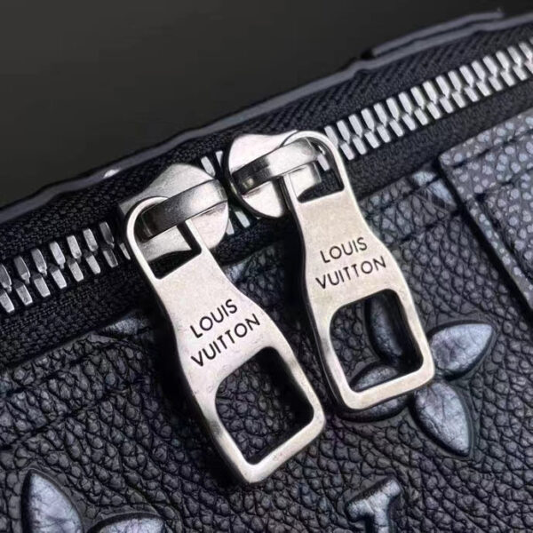 Louis Vuitton Unisex City Keepall Bag Black Charcoal Cowhide Leather - Image 11
