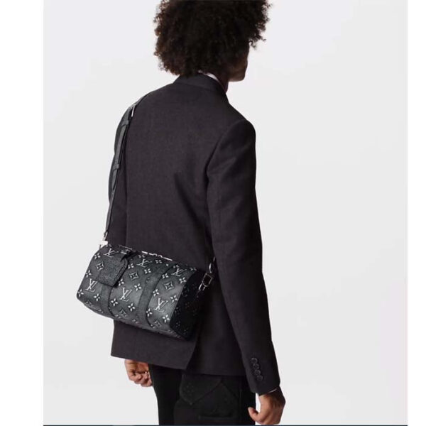 Louis Vuitton Unisex City Keepall Bag Black Charcoal Cowhide Leather - Image 17