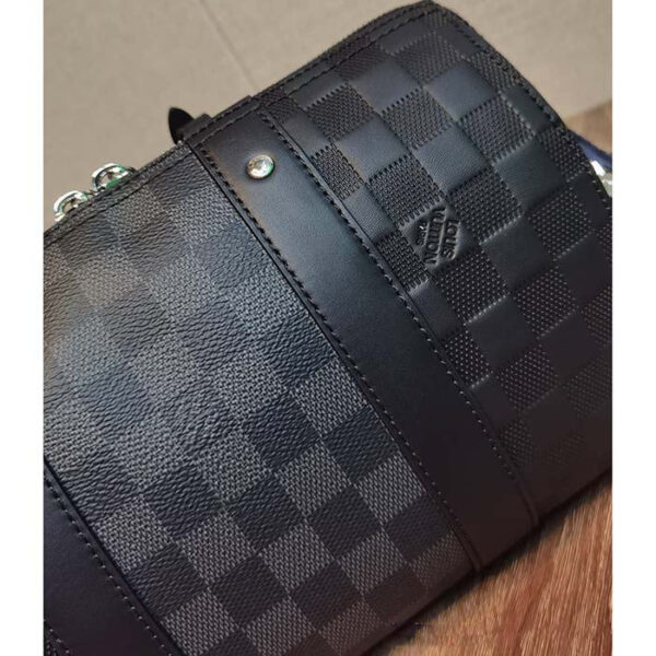 Louis Vuitton Unisex City Keepall Bag Black Graphite Damier Infini Cowhide Leather Damier Coated Canvas - Image 7
