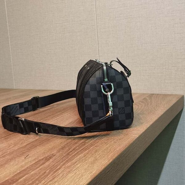 Louis Vuitton Unisex City Keepall Bag Black Graphite Damier Infini Cowhide Leather Damier Coated Canvas - Image 5