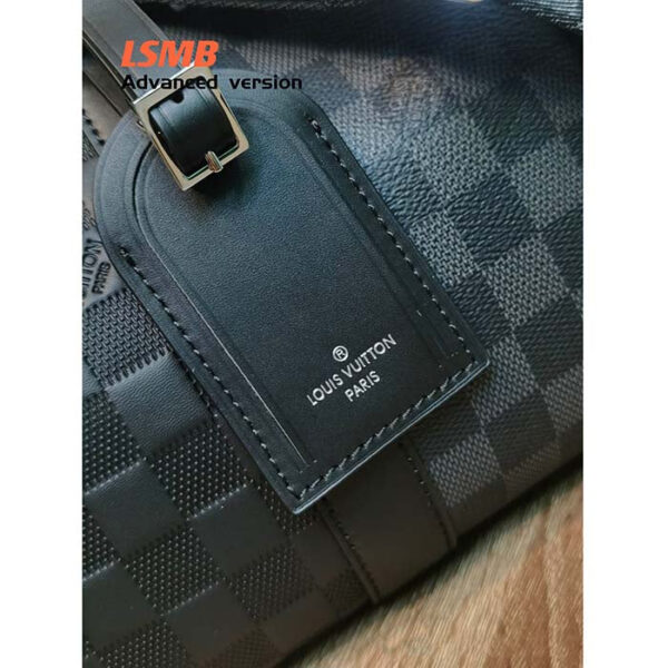 Louis Vuitton Unisex City Keepall Bag Black Graphite Damier Infini Cowhide Leather Damier Coated Canvas - Image 6