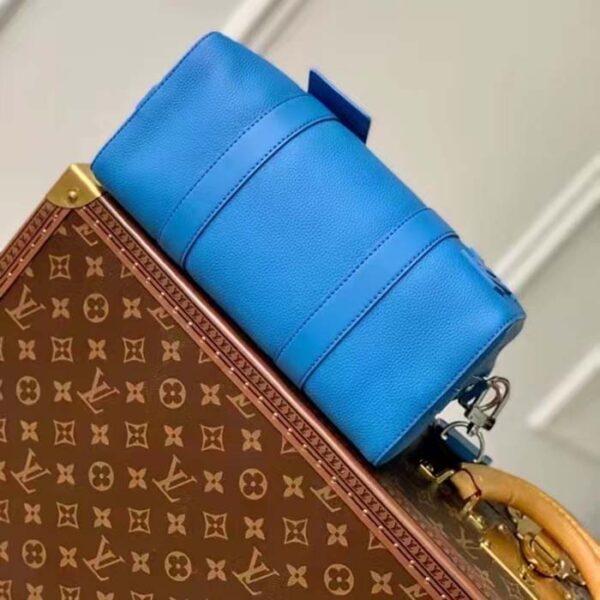 Louis Vuitton Unisex City Keepall Bag Bright Blue Cowhide Leather - Image 6