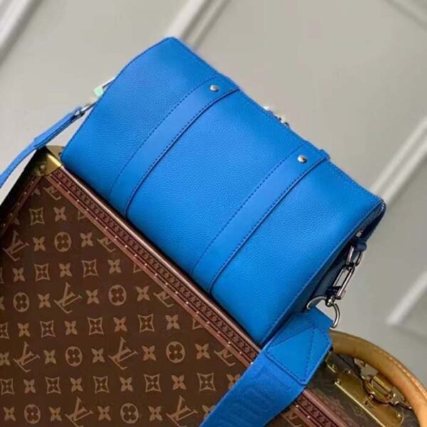 Louis Vuitton Unisex City Keepall Bag Bright Blue Cowhide Leather - Image 3