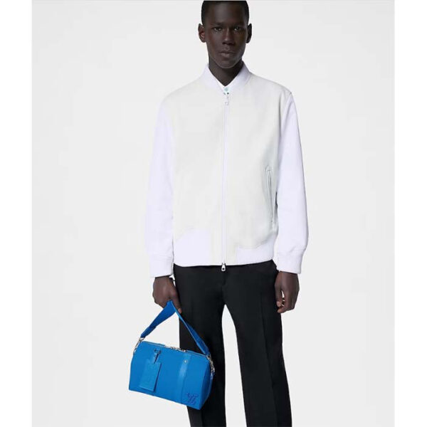 Louis Vuitton Unisex City Keepall Bag Bright Blue Cowhide Leather - Image 11