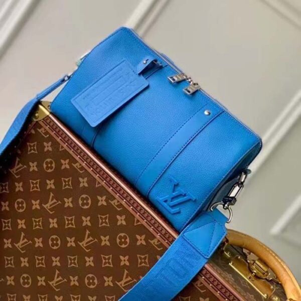 Louis Vuitton Unisex City Keepall Bag Bright Blue Cowhide Leather - Image 2