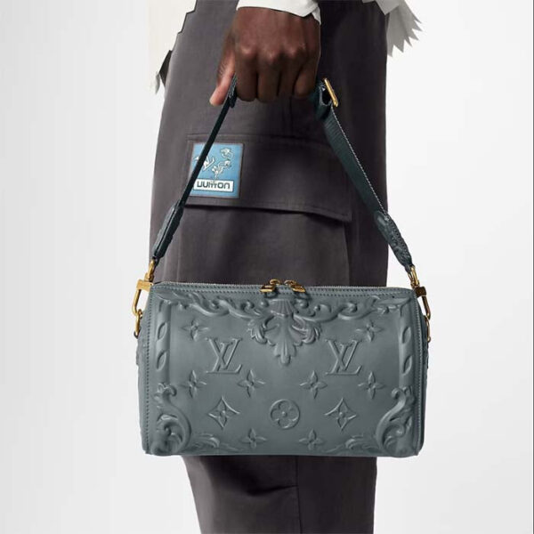 Louis Vuitton Unisex City Keepall Bag Dark Shadow Gray Calf Leather - Image 12