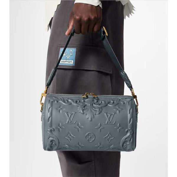 Louis Vuitton Unisex City Keepall Bag Dark Shadow Gray Calf Leather Cowhide - Image 11