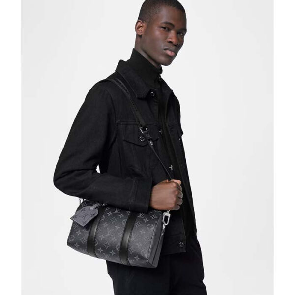 Louis Vuitton Unisex City Keepall Bag Monogram Eclipse Reverse Coated Canvas Cowhide Leather - Image 12