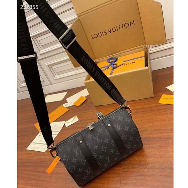 Louis Vuitton Unisex City Keepall Bag Monogram Eclipse Reverse Coated Canvas Cowhide Leather - Image 3
