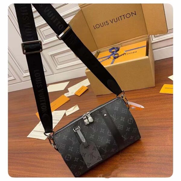 Louis Vuitton Unisex City Keepall Bag Monogram Eclipse Reverse Coated Canvas Cowhide Leather - Image 2