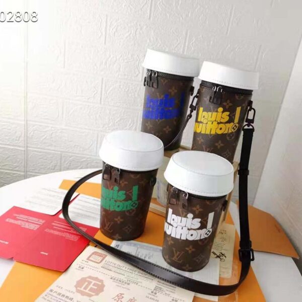 Louis Vuitton Unisex Coffee Cup Pouch Vintage Monogram Coated Canvas Cowhide Leather - Image 10