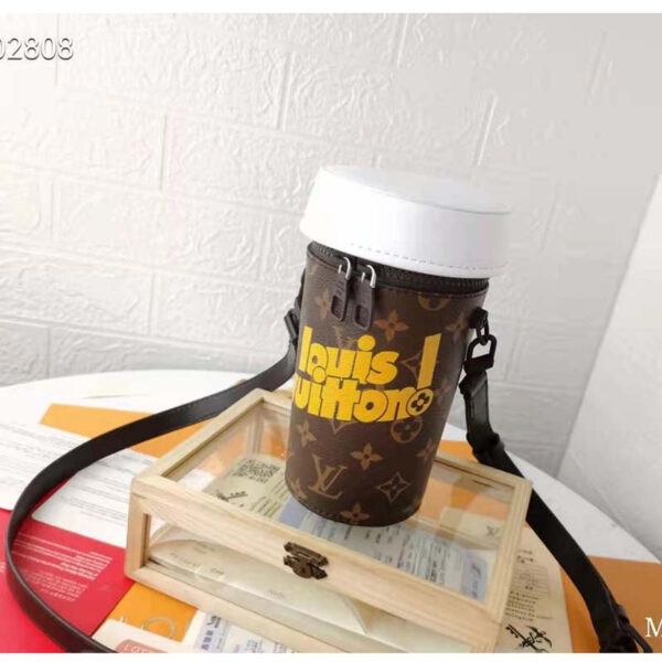 Louis Vuitton Unisex Coffee Cup Pouch Vintage Monogram Coated Canvas Cowhide Leather - Image 2