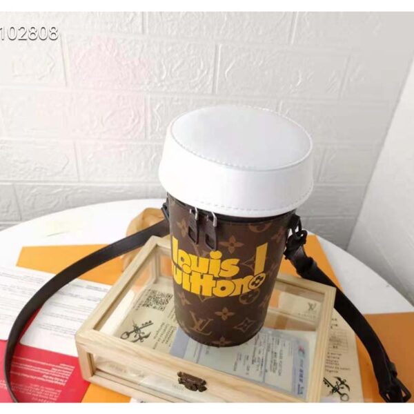 Louis Vuitton Unisex Coffee Cup Pouch Vintage Monogram Coated Canvas Cowhide Leather - Image 3