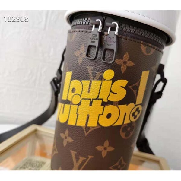 Louis Vuitton Unisex Coffee Cup Pouch Vintage Monogram Coated Canvas Cowhide Leather - Image 5