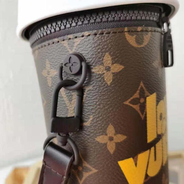 Louis Vuitton Unisex Coffee Cup Pouch Vintage Monogram Coated Canvas Cowhide Leather - Image 7
