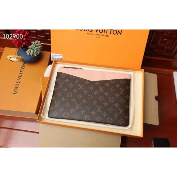 Louis Vuitton Unisex Daily Pouch Brown Monogram Coated Canvas and Cowhide Leather - Image 3