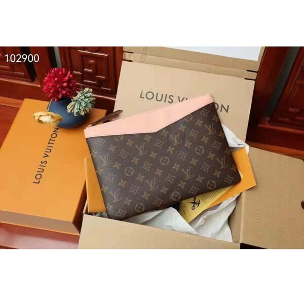 Louis Vuitton Unisex Daily Pouch Brown Monogram Coated Canvas and Cowhide Leather - Image 4