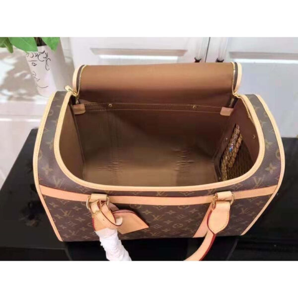 Louis Vuitton Unisex Dog Bag Carrier Brown Monogram Coated Canvas Cowhide Leather - Image 6