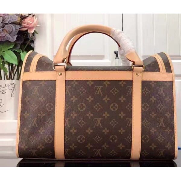 Louis Vuitton Unisex Dog Bag Carrier Brown Monogram Coated Canvas Cowhide Leather - Image 3