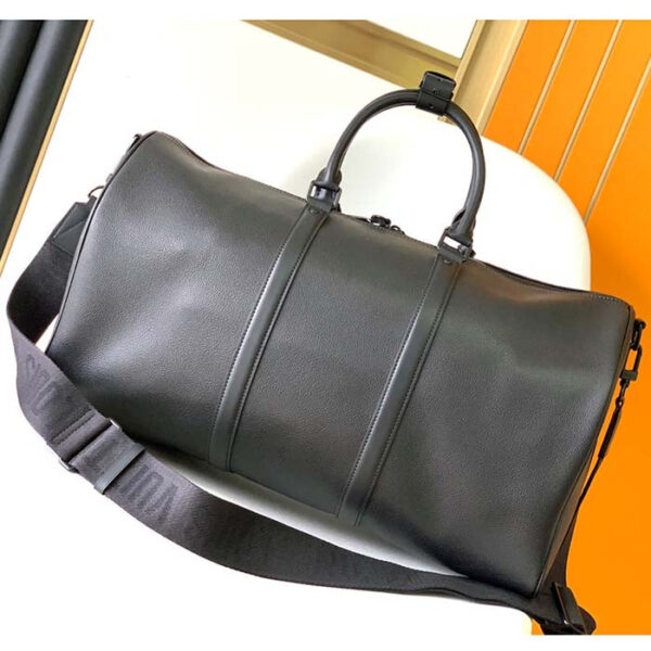 Louis Vuitton Unisex Keepall Bandoulière 50 Travel Bag Black LV Aerogram Cowhide Leather - Image 3