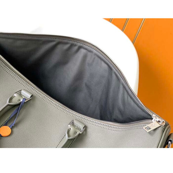 Louis Vuitton Unisex Keepall Bandoulière 50 Travel Bag Khaki LV Aerogram Cowhide Leather - Image 8