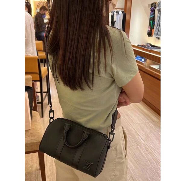 Louis Vuitton Unisex Keepall XS Black Aerogram Cowhide Leather Double Zipped Closure - Image 17