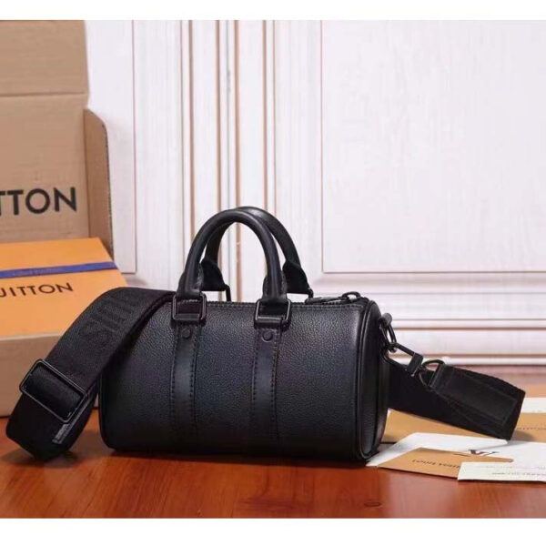 Louis Vuitton Unisex Keepall XS Black Aerogram Cowhide Leather Double Zipped Closure - Image 3