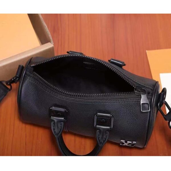 Louis Vuitton Unisex Keepall XS Black Aerogram Cowhide Leather Double Zipped Closure - Image 5