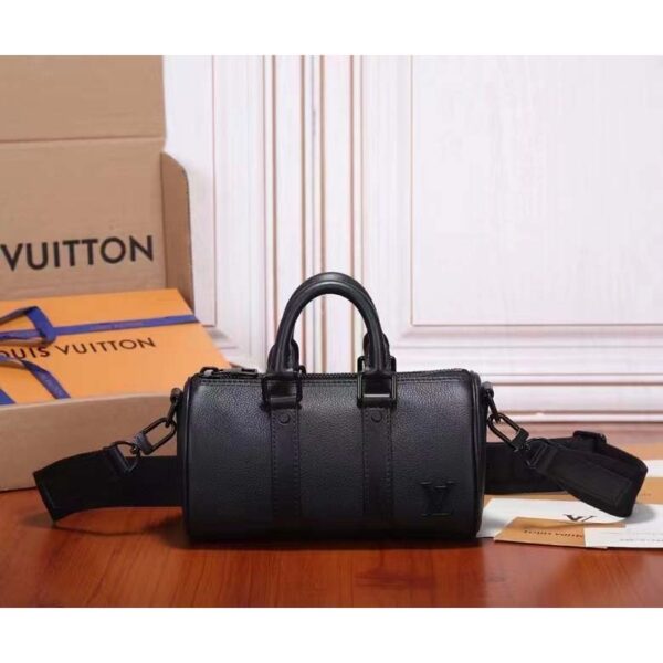 Louis Vuitton Unisex Keepall XS Black Aerogram Cowhide Leather Double Zipped Closure - Image 2