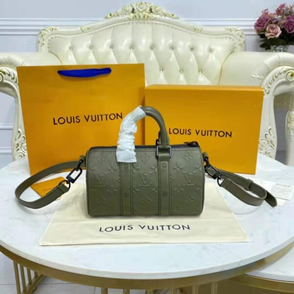 Louis Vuitton Unisex Keepall XS Khaki Monogram Seal Cowhide Leather - Image 7