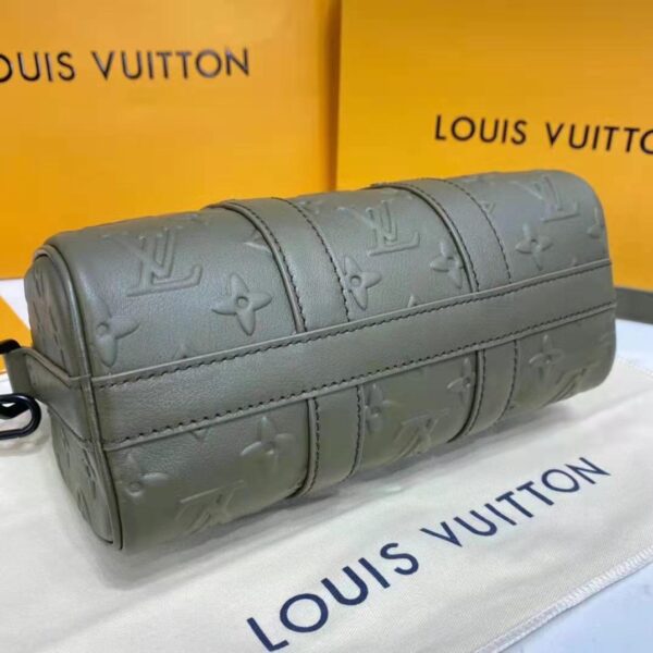 Louis Vuitton Unisex Keepall XS Khaki Monogram Seal Cowhide Leather - Image 9