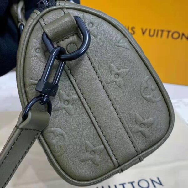 Louis Vuitton Unisex Keepall XS Khaki Monogram Seal Cowhide Leather - Image 10
