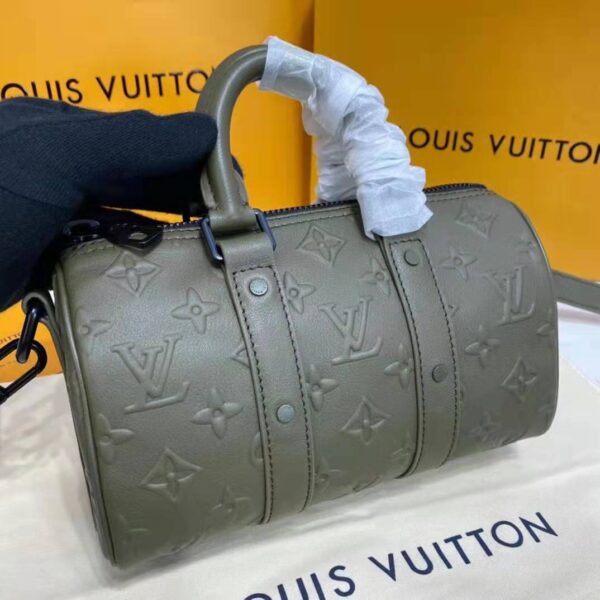 Louis Vuitton Unisex Keepall XS Khaki Monogram Seal Cowhide Leather - Image 8