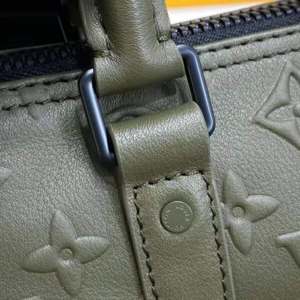 Louis Vuitton Unisex Keepall XS Khaki Monogram Seal Cowhide Leather - Image 12