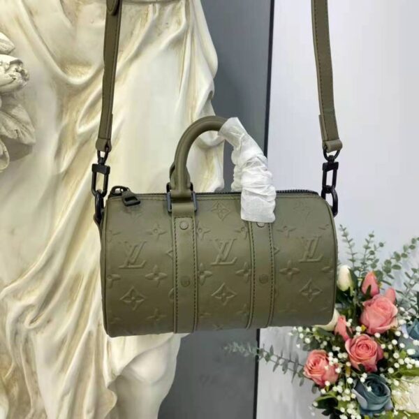 Louis Vuitton Unisex Keepall XS Khaki Monogram Seal Cowhide Leather - Image 2