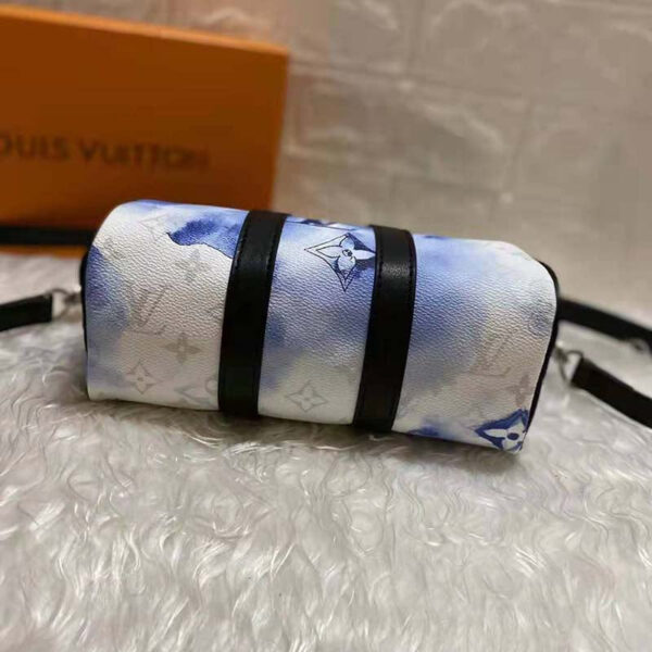 Louis Vuitton Unisex Keepall XS Monogram Watercolor Blue Coated Canvas Cowhide Leather - Image 5