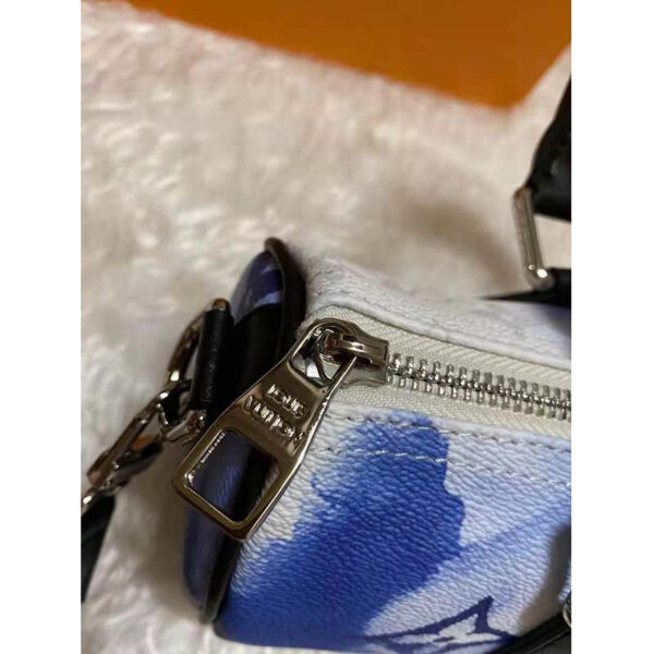 Louis Vuitton Unisex Keepall XS Monogram Watercolor Blue Coated Canvas Cowhide Leather - Image 8
