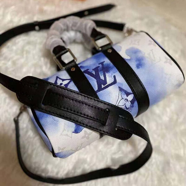 Louis Vuitton Unisex Keepall XS Monogram Watercolor Blue Coated Canvas Cowhide Leather - Image 2