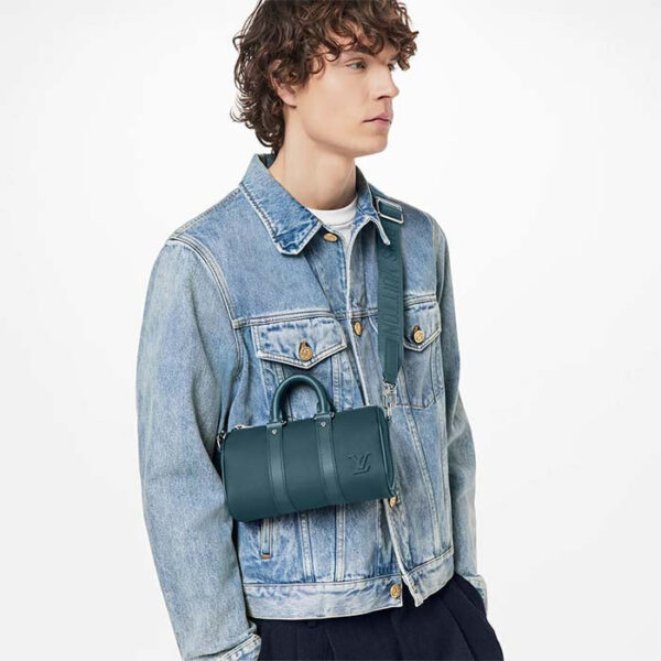 Louis Vuitton Unisex Keepall XS Travel Bag Blue Aerogram Cowhide Leather - Image 11