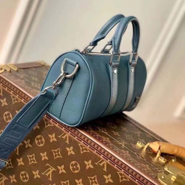 Louis Vuitton Unisex Keepall XS Travel Bag Blue Aerogram Cowhide Leather - Image 5