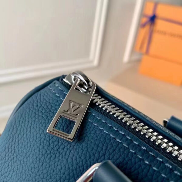 Louis Vuitton Unisex Keepall XS Travel Bag Blue Aerogram Cowhide Leather - Image 9