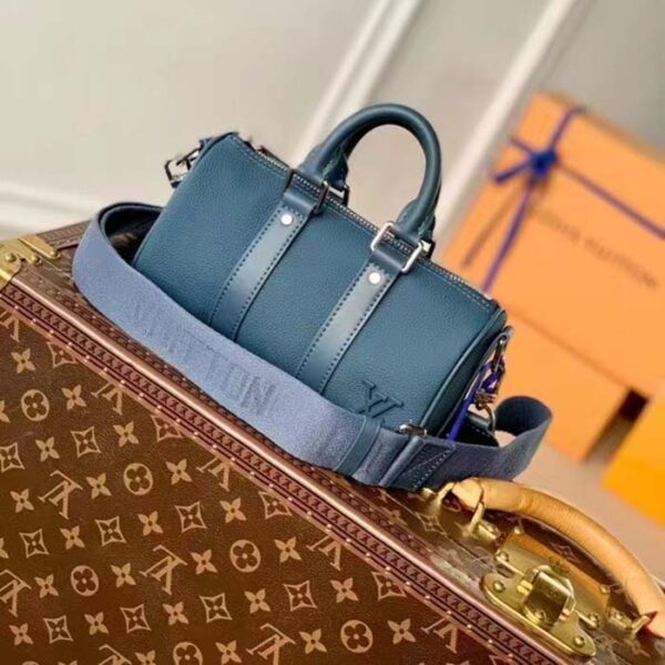 Louis Vuitton Unisex Keepall XS Travel Bag Blue Aerogram Cowhide Leather - Image 2