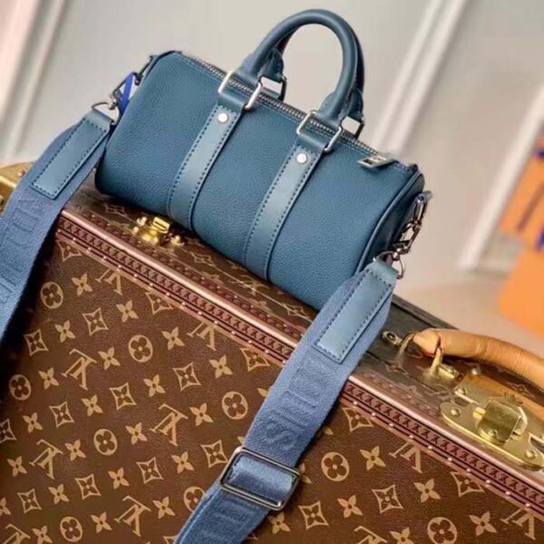 Louis Vuitton Unisex Keepall XS Travel Bag Blue Aerogram Cowhide Leather - Image 3