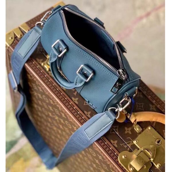 Louis Vuitton Unisex Keepall XS Travel Bag Blue Aerogram Cowhide Leather - Image 6